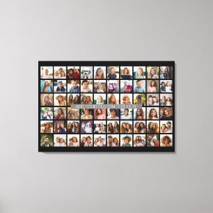 60 Photo Template Collage - Can Edit Colour Canvas Print