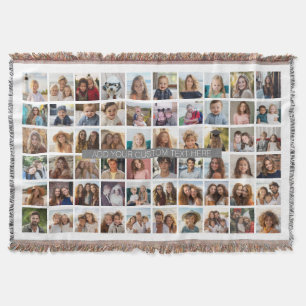 60 Photo Template Collage - Can Edit Colour Throw Blanket