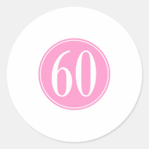 #60 Pink Circle Classic Round Sticker