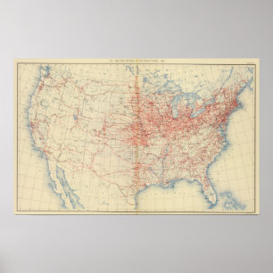 60 Railroad systems 1890 Poster