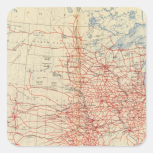 60 Railroad systems 1890 Square Sticker