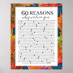 60 Reasons we love you gift Poster