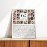 60 Reasons We Love You Photo Collage Keepsake Gift Poster<br><div class="desc">60 Reasons We Love You Photo Collage Poster | Customizable Photo Collage Celebrate a loved one with this heartfelt 60 Reasons We Love You poster—perfect for milestone birthdays, anniversaries, or just to show how much they’re cherished. This elegant and fully customizable design lets you personalize each of the 60 reasons...</div>