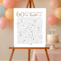 60 reasons why we love you 70th 75th birthday gift