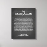 60 reasons why we love you birthday gift for him canvas print<br><div class="desc">This is a DO IT YOURSELF XX Reasons why we love you. roses reasons we love you,  editable 50 Reasons,  60th birthday,  editable,  80th birthday,  memories,  love you,  mum,  retire You can edit the main body text. Designed by The Arty Apples Limited</div>