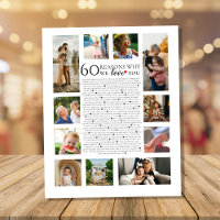 60 reasons why we love you photo collage birthday