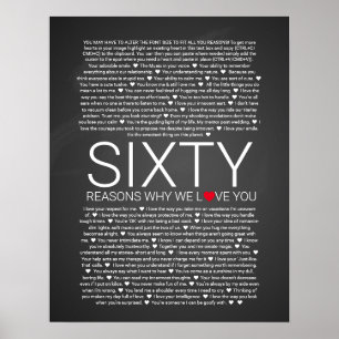 60 reasons why we love you wedding vow love you poster