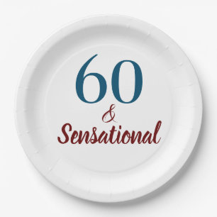 60 & Sensational Birthday Party Paper Plate