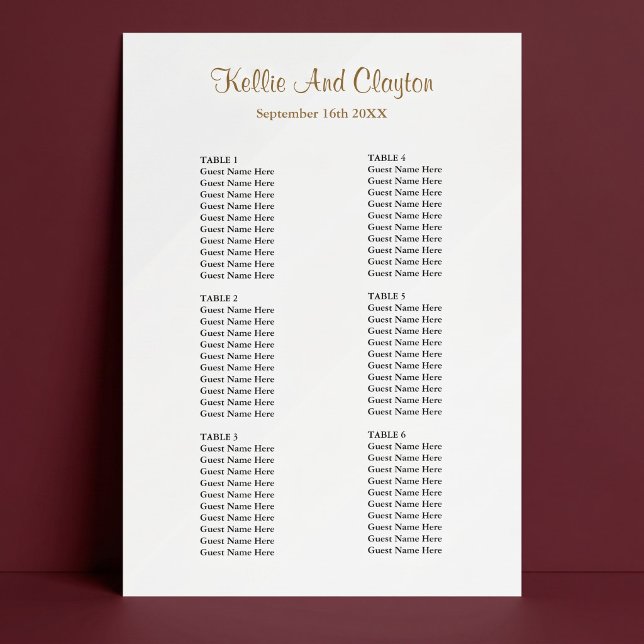 60 Simple Wedding Seating Chart (Creator Uploaded)