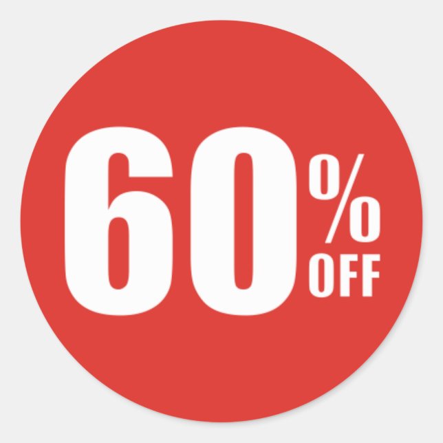60% Sixty Percent OFF Discount Sale Sticker (Front)