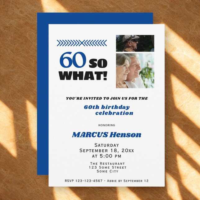 60 So what Funny Milestone 60th Birthday Invitation (Creator Uploaded)