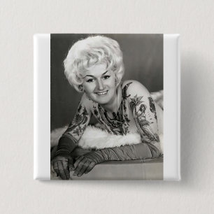 '60 Tattooed Lady 15 Cm Square Badge