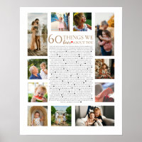 60 things we love about you photo collage birthday
