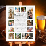 60 things we love about you photo collage birthday poster<br><div class="desc">Celebrate a remarkable 60th birthday with our "60 Things We Love about You" photo collage poster. This personalised milestone celebration gift, designed by The Arty Apples, is a heartfelt way to honour your loved one. Featuring a collage of cherished memories and 60 unique reasons why they are loved, this poster...</div>
