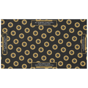 60"x104" Trade Show Tablecloth Logo Gold Black