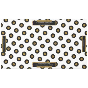 60"X104" Trade Show Tablecloth Logo Gold White