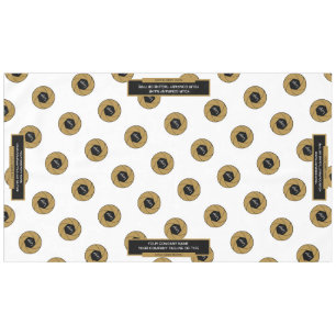 60"X104" Trade Show Tablecloth Logo Gold White