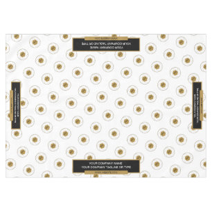 60"X84" Trade Show Tablecloth Logo Gold White
