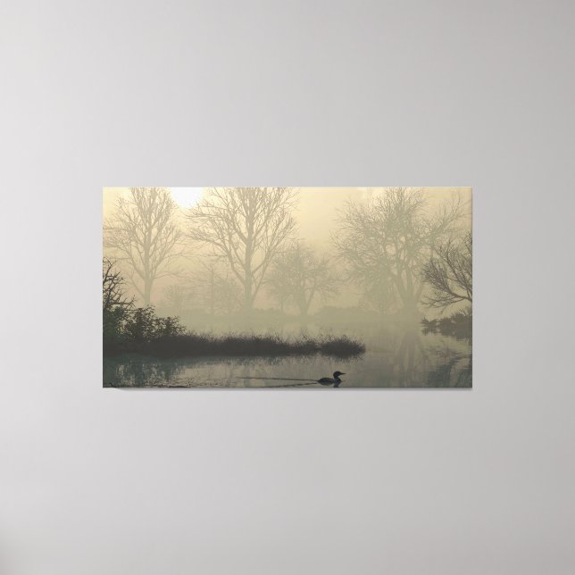 60" x 40" Canvas Art with "Foggy Dawn" image (Front)