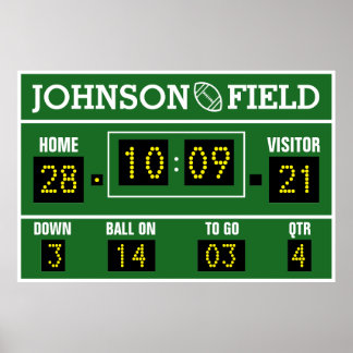 60" x 40" Personalised Football Scoreboard Poster
