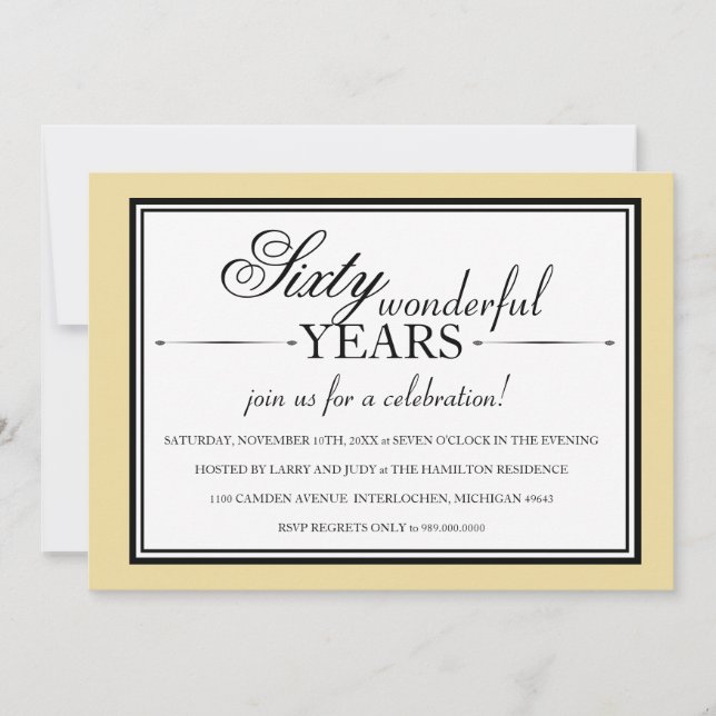 60 Year Anniversary Party Invitation (Front)