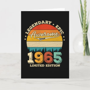 60 Year Old 1965 Awesome 57th Birthday Gift Women Card