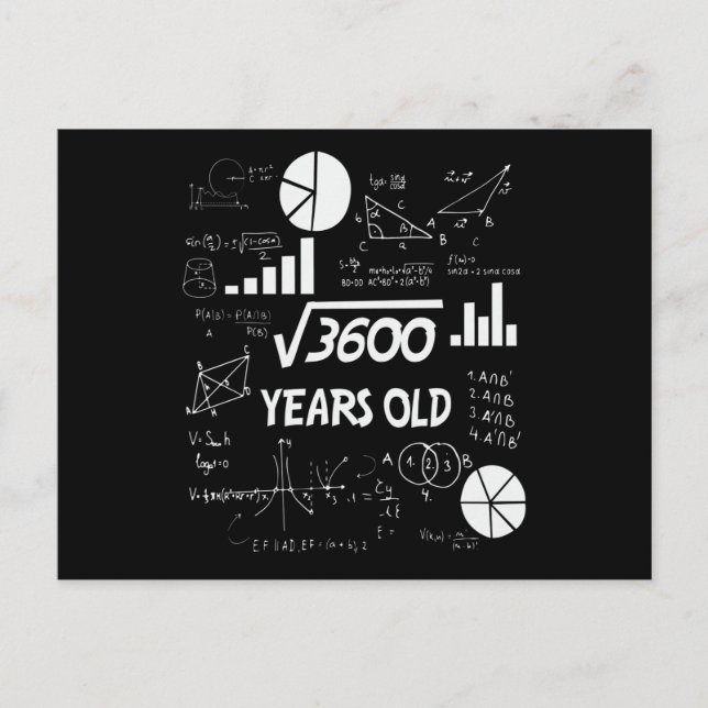 60 Year Old Bday Math Teacher 60th Birthday Gift Postcard (Front)