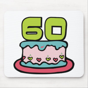 60 Year Old Birthday Cake Mouse Mat