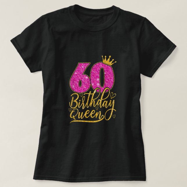 60 Year Old Gifts 60th Birthday Queen Diamond Crow T-Shirt (Design Front)