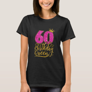 60 Year Old Gifts 60th Birthday Queen Diamond Crow T-Shirt