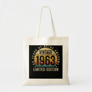 60 Year Old Gifts Born In 1963 Vintage 60th Birthd Tote Bag