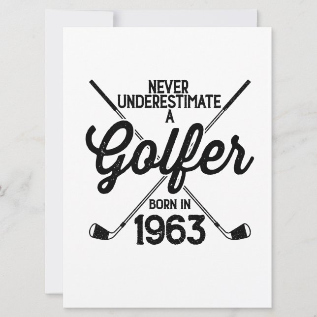 60 Year Old Golfer Golfing 1963 Golfer's 60th Card (Front)