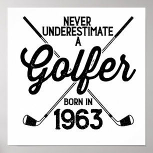 60 Year Old Golfer Golfing 1963 Golfer's 60th Poster