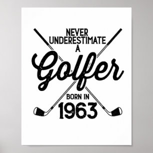 60 Year Old Golfer Golfing 1963 Golfer's 60th Poster