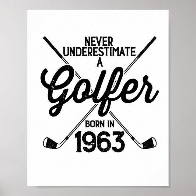 60 Year Old Golfer Golfing 1963 Golfer's 60th Poster (Front)