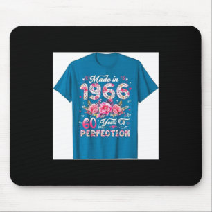 60 Year Old Made in 1966 Floral 60th Birthday Mouse Mat