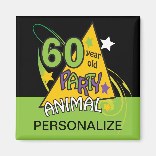 60 Year Old Party Animal - 60th Birthday Magnet (Front)