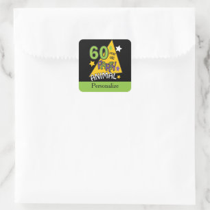 60 Year Old Party Animal - 60th Birthday Square Sticker