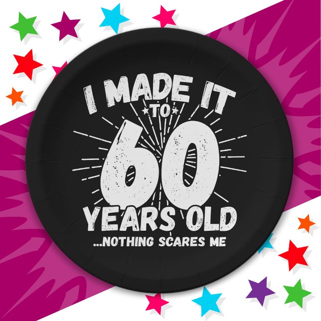 60 Year Old Sarcastic Meme Funny 60th Birthday Paper Plate (Creator Uploaded)