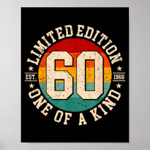 60 year old vintage 1966 limited edition 60th poster