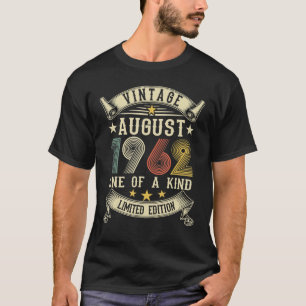 60 Year Old Vintage August 1962 60th Birthday Retr T-Shirt