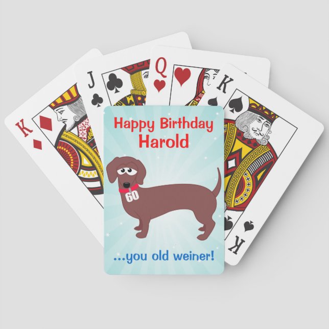 60 Year Old Weiner Custom Playing Cards (Back)