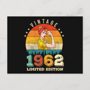 60 Year Old Women Bday 1962 Vintage 60th Birthday Postcard