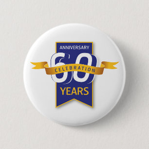 60 Years Anniversary Design 6 Cm Round Badge