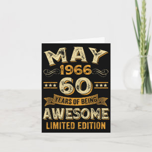 60 years awesome vintage may 1966 60th birthday card