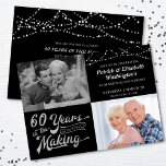 60 YEARS IN THE MAKING Then & Now Anniversary Invitation<br><div class="desc">Invite your guests with this 60th wedding anniversary invitation in black and silver featuring a retro typography design stating 60 YEARS IN THE MAKING which includes their wedding year as part of the design. Include their THEN and NOW photos for a fun invitation to receive. Party invitation details are on...</div>