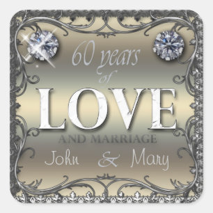 60 Years of Love Square Sticker
