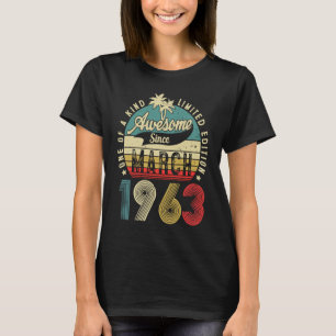 60 Years Old 60th Birthday Vintage Retro March 19 T-Shirt