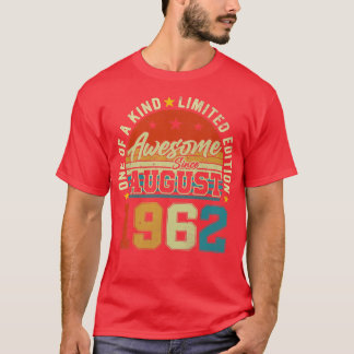 60 Years Old Awesome Since August 1962 60th Birthd T-Shirt