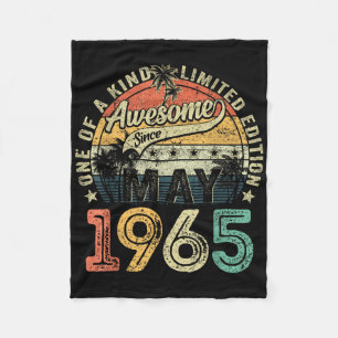 60 Years Old Awesome Since May 1965 60th Birthday  Fleece Blanket